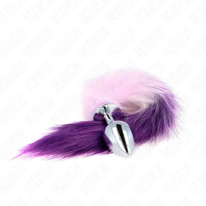 Kink - Anal Plug Size L 10 X 4 Cm With Synthetic Tail 40 Cm Purple