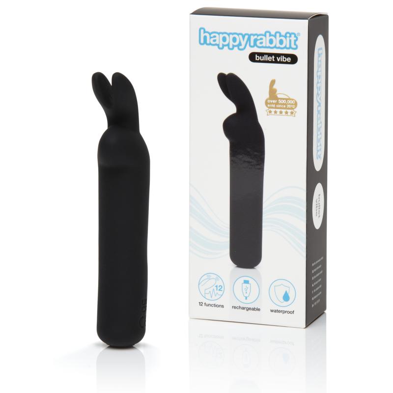 Happy Rabbit - Rechargeable Vibrating Bullet Black 2