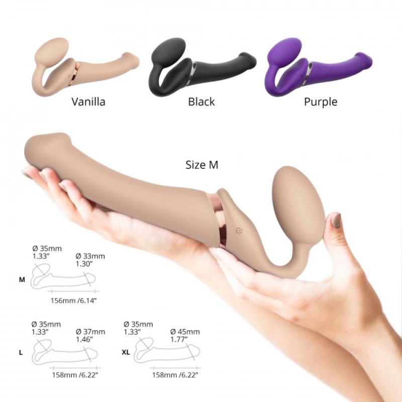 Strap-On-Me Vibrating Bendable Strap-On Body Color M - Vibračný Pripínací Penis