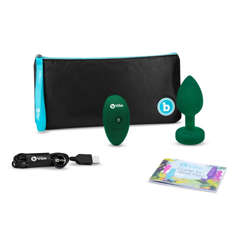 B-Vibe - Vibrating Jewel Plug M/L Emerald 4