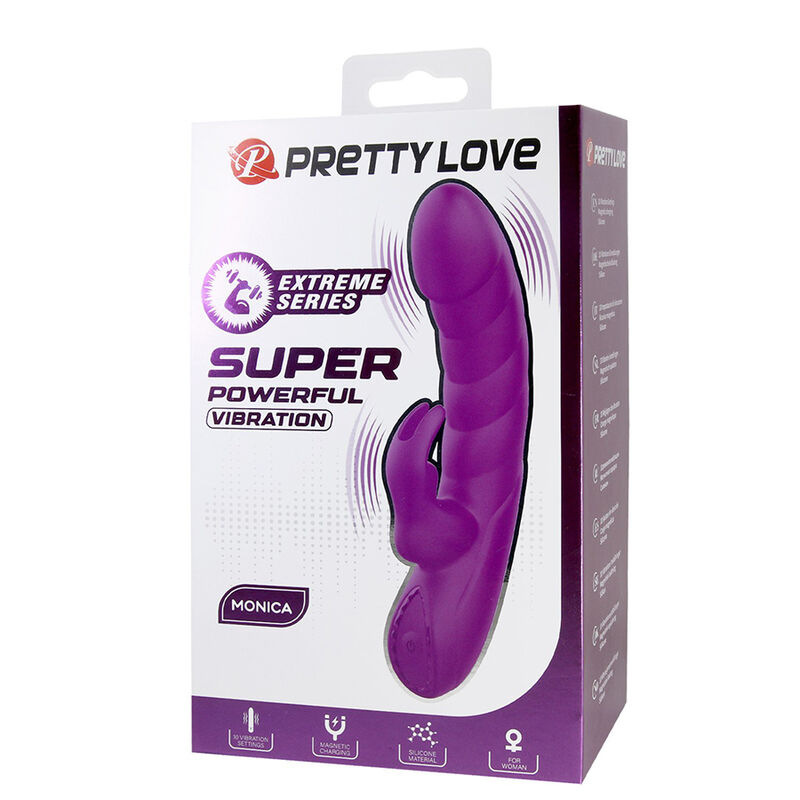 Pretty love - monica rechargeable dual stimulation g-spot and clitoral vibrator purple 2