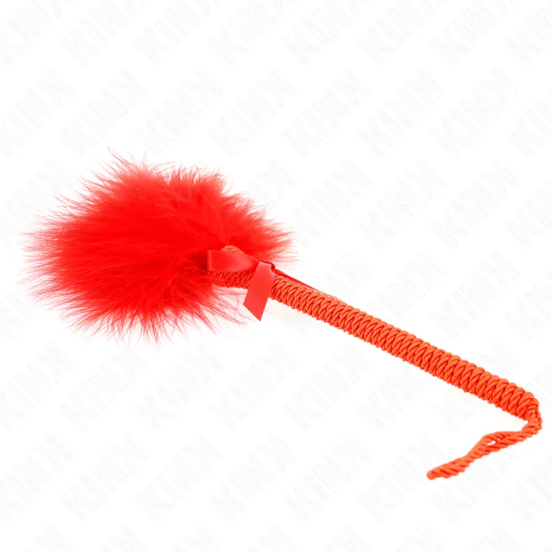 Kink - Nylon Rope Wand With Tickle Feathers And Red Bow 25 Cm