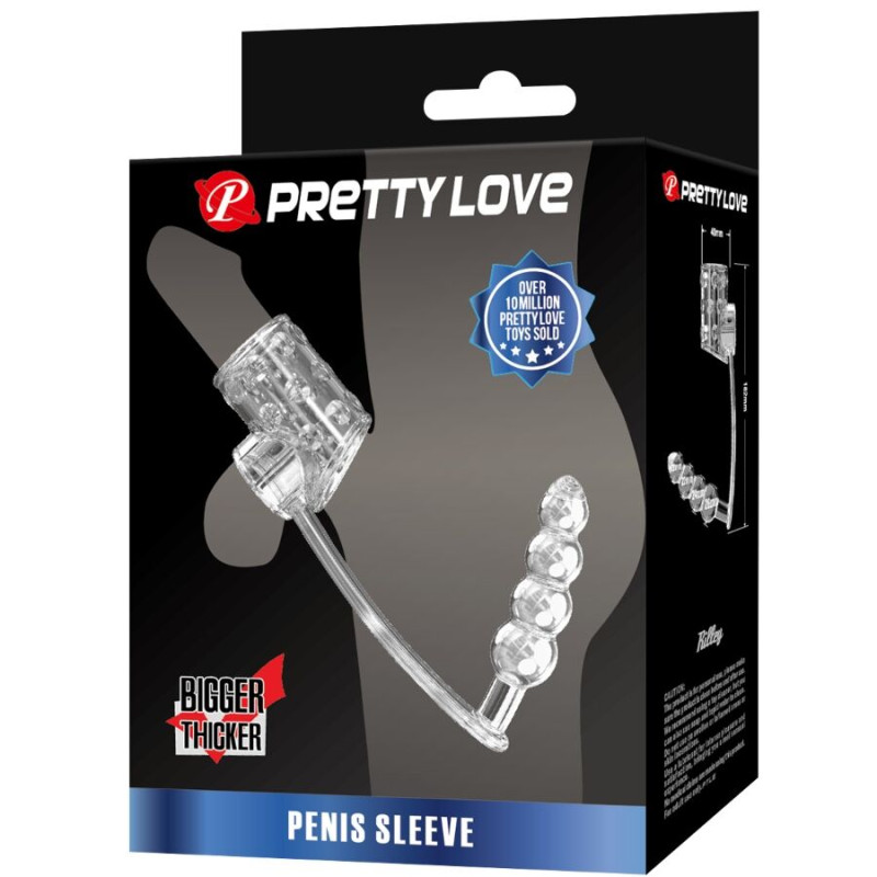 Pretty love - penis sleeve with anal plug transparent 5