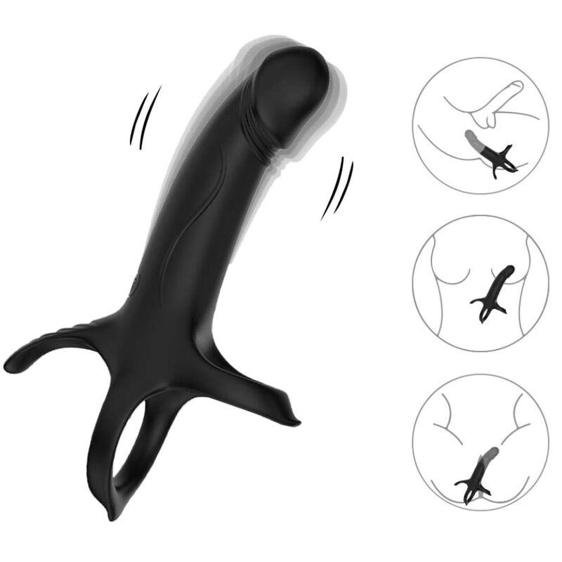 Armony - Dildo With Ring & Vibrator Black 3