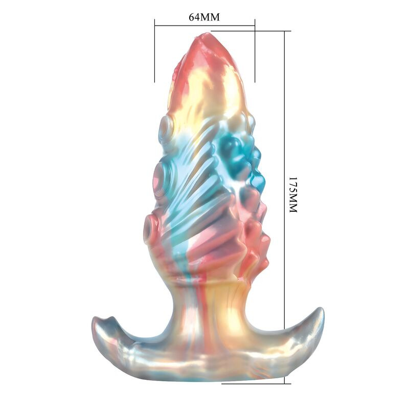 Power monsters - ebon leviathan tricolor inflatable fantasy anal plug 18 cm 7