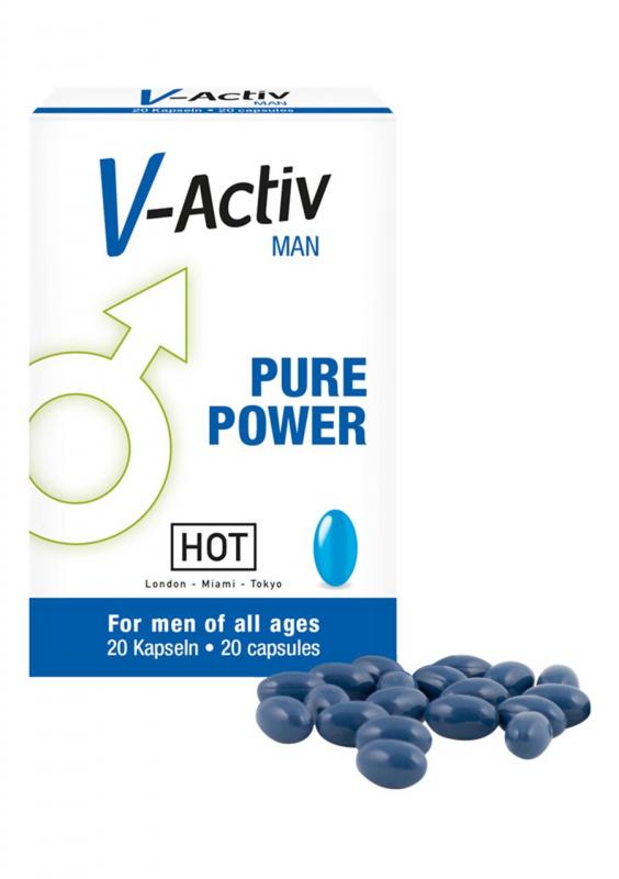 Hot V-Activ Man Pure Power 20 Capsules - Podpora Erekcie