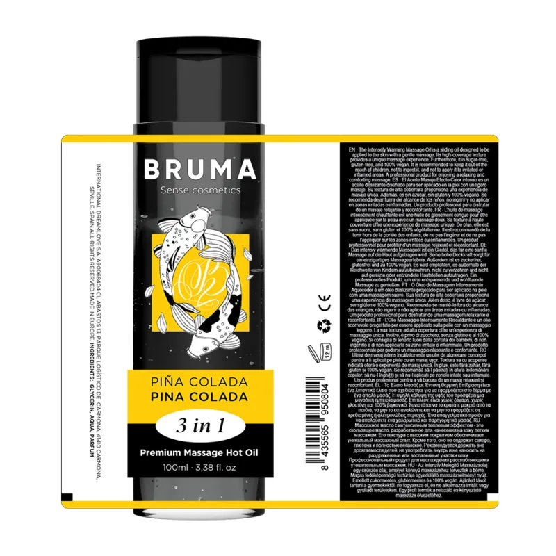 Bruma - premium massage hot oil pina colada 3 in 1 - 100 ml 4