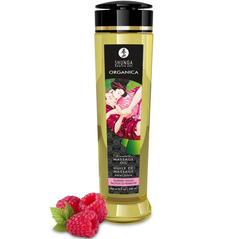 Shunga - organic massage oil raspberry feeling 240 ml
