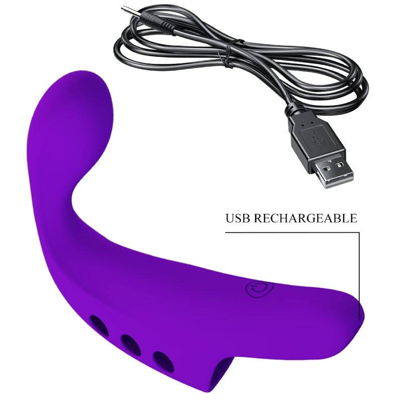 Pretty love - gorgon purple rechargeable finger vibrator 8