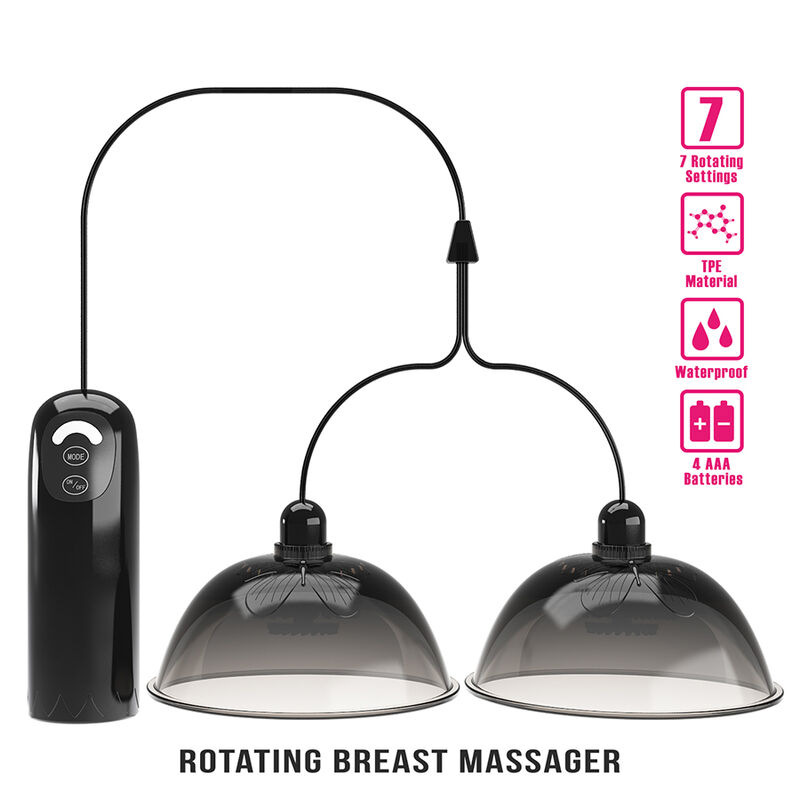 Pretty love - rotating nipple suction stimulator black