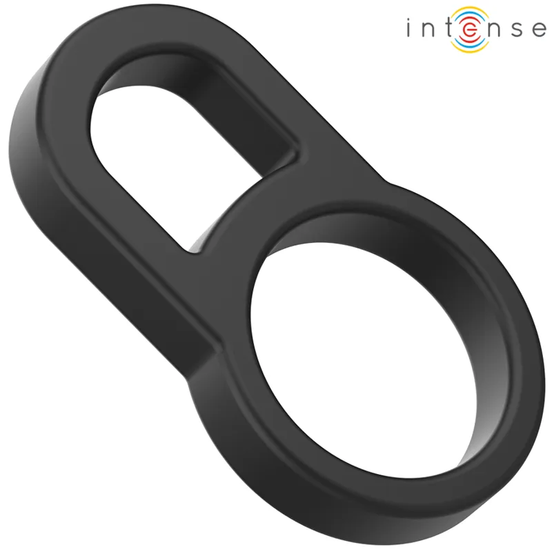 Intense - bobby double silicone penis ring black