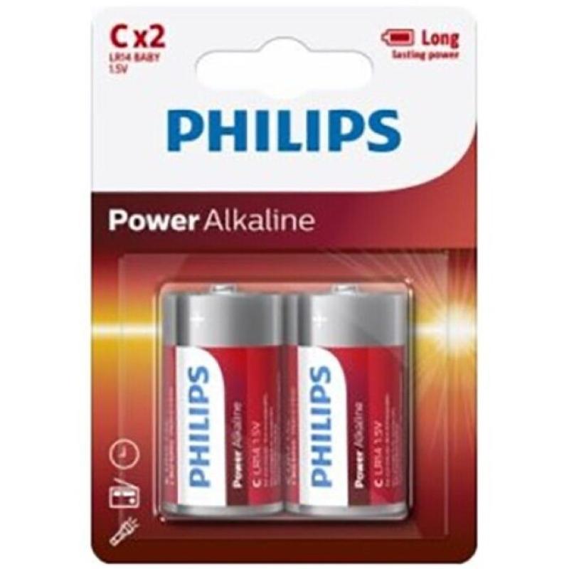 Philips - power batteries pila c lr14 pack 2