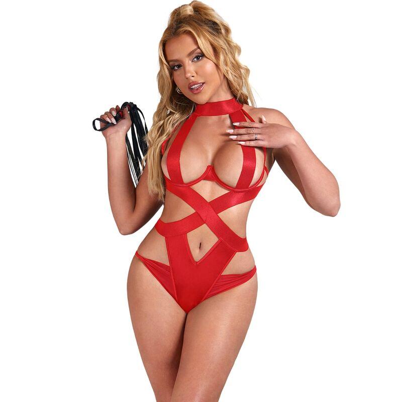 Subblime - Sexy Halter Body With Harness Red L/Xl