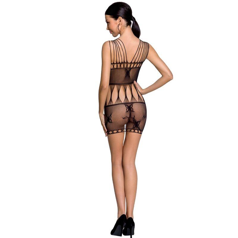 Passion Bs090 Bodystockings Čierna - Sieťované Erotické Šaty 1
