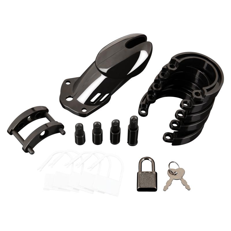 Blueline - Acrylic See-Thru Chastity Cage Black 4