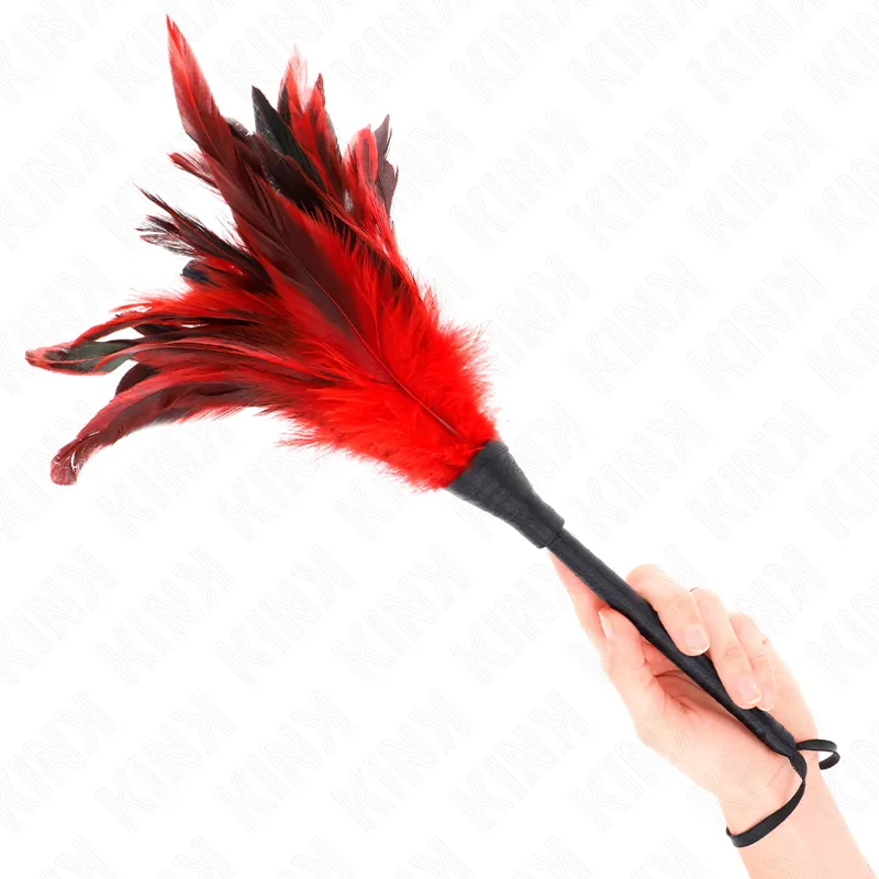 Kink - Red Maids Horn Shaped Tickle Chicken Feathers 36 Cm 1