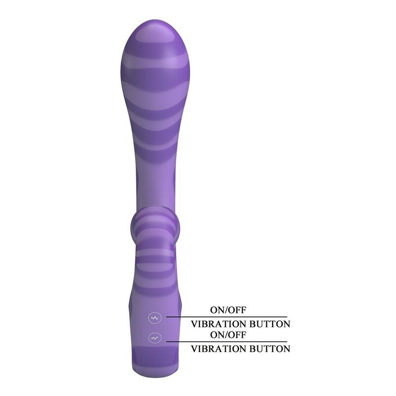 Pretty love - summer double-ended vibrator with handle 19 cm Ø 3.5 cm purple 3
