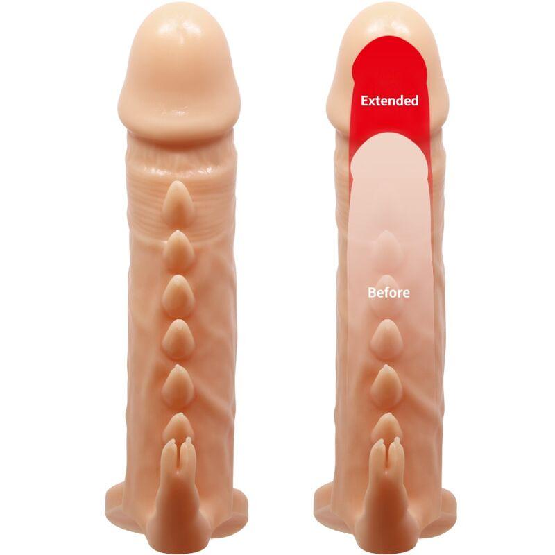 Pretty love - emmit penis sleeve + clitoris stimulator flesh 2