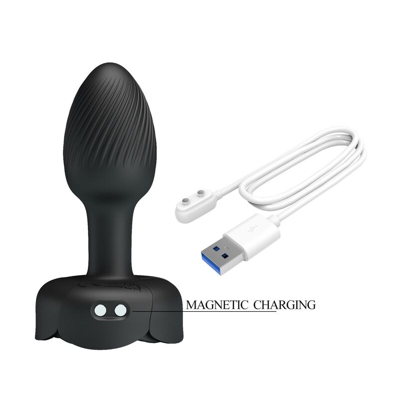 Pretty love - rechargeable vibrating anal plug 10 modes black 4
