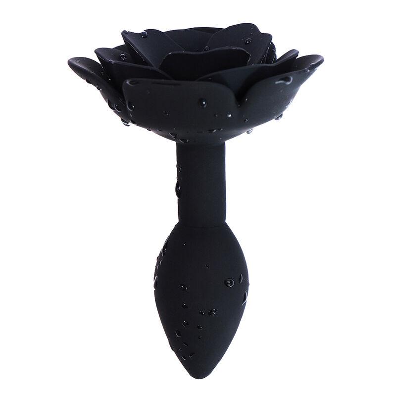 Ohmama Fetish Rose Silicone Anal Plug - Black 1