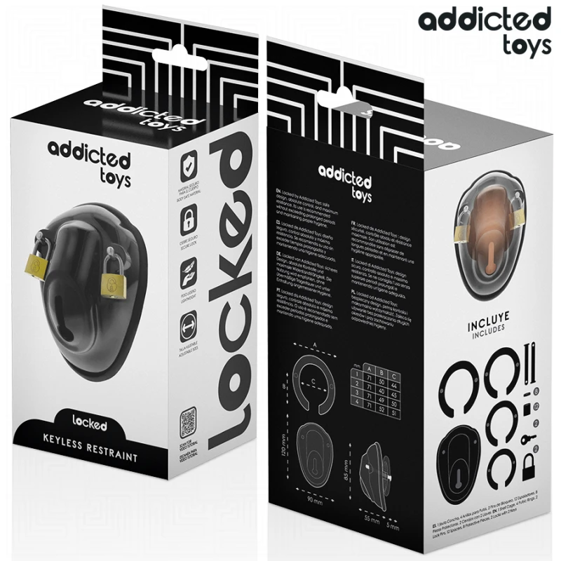 Addicted toys locked - keyless restraint penis cage 11.5 cm 5