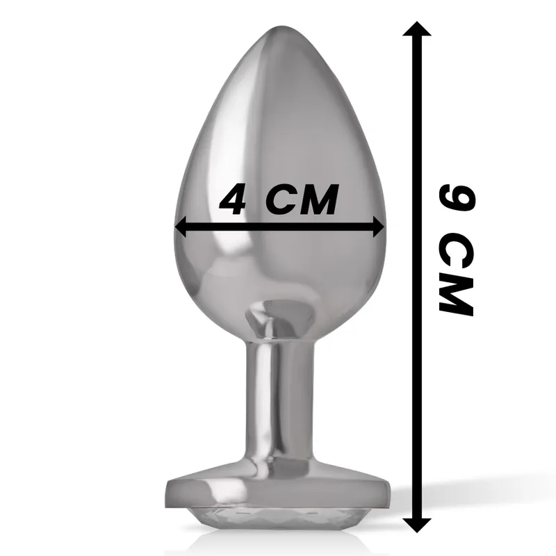 Intense - Metal Aluminum Anal Plug Heart White Size L - Análny Kolík 3