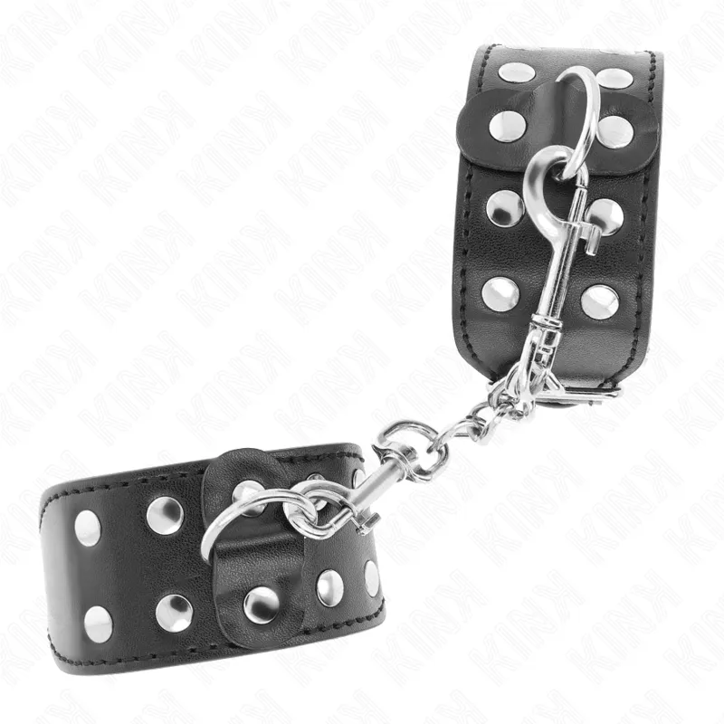 Kink - Wristbands With Double Line Of Adjustable Studs Black