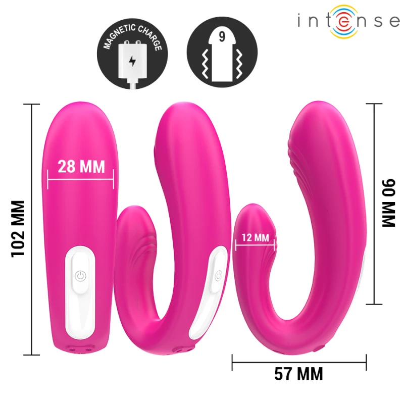 Intense - janet dual u-shaped stimulator and vibrator with remote control pink 3