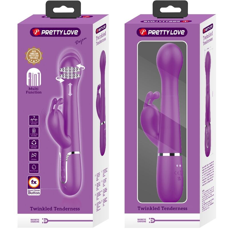 Pretty love - dejon 3 in 1 multifunction rabbit vibrator purple 7
