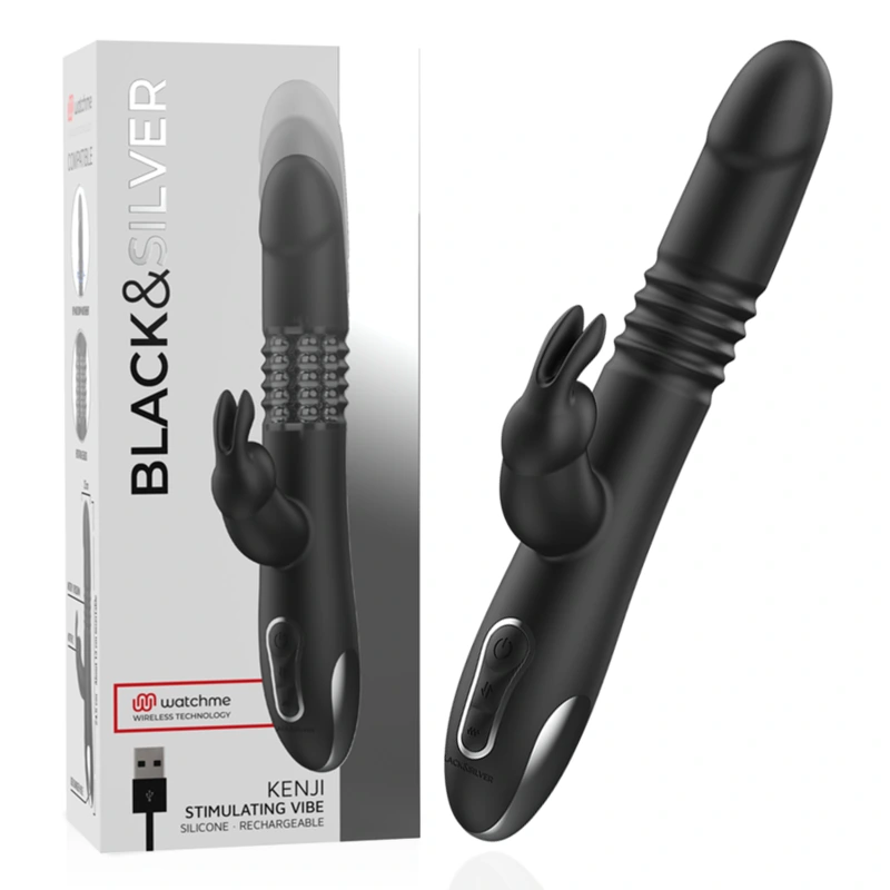 Black&silver - kenji stimulating vibe compatible with watchme wireless technology 7