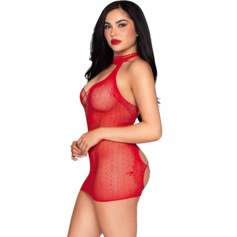 Leg avenue - 81675 halter mini dress red - one size 1