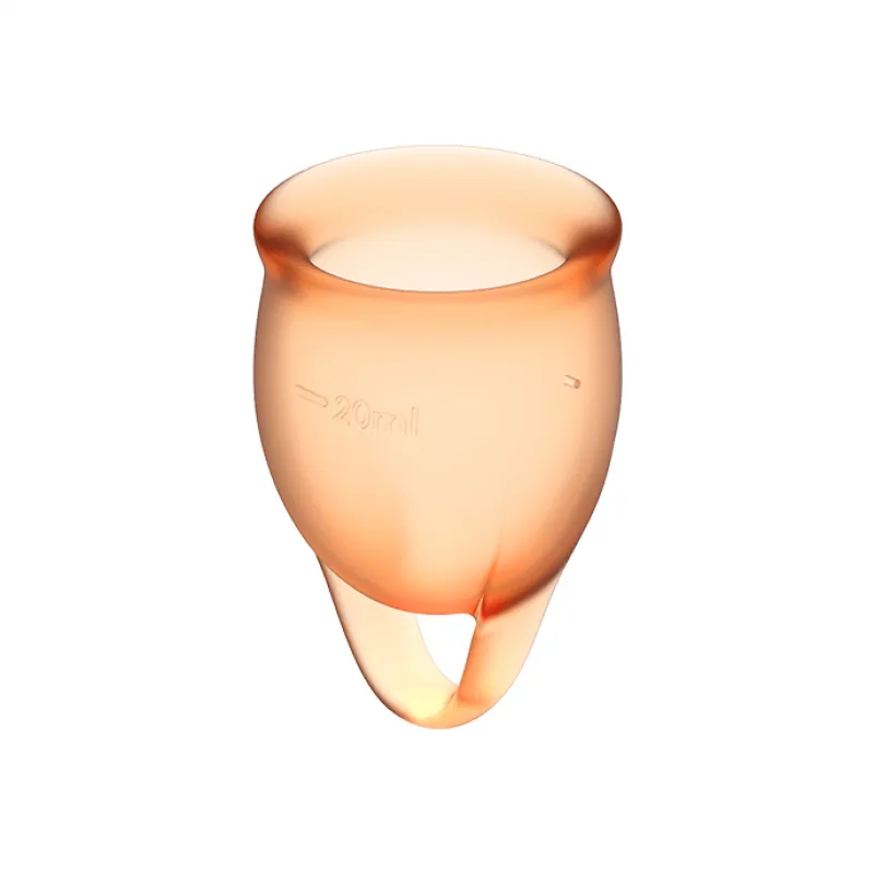 Satisfyer Feel Confident Menstrual Cup Orange15+20ml -Menštruačný Kalíšok