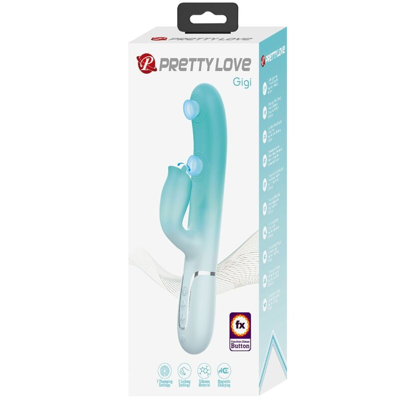 Pretty love - gigi multifunction rabbit vibrator aqua green 10