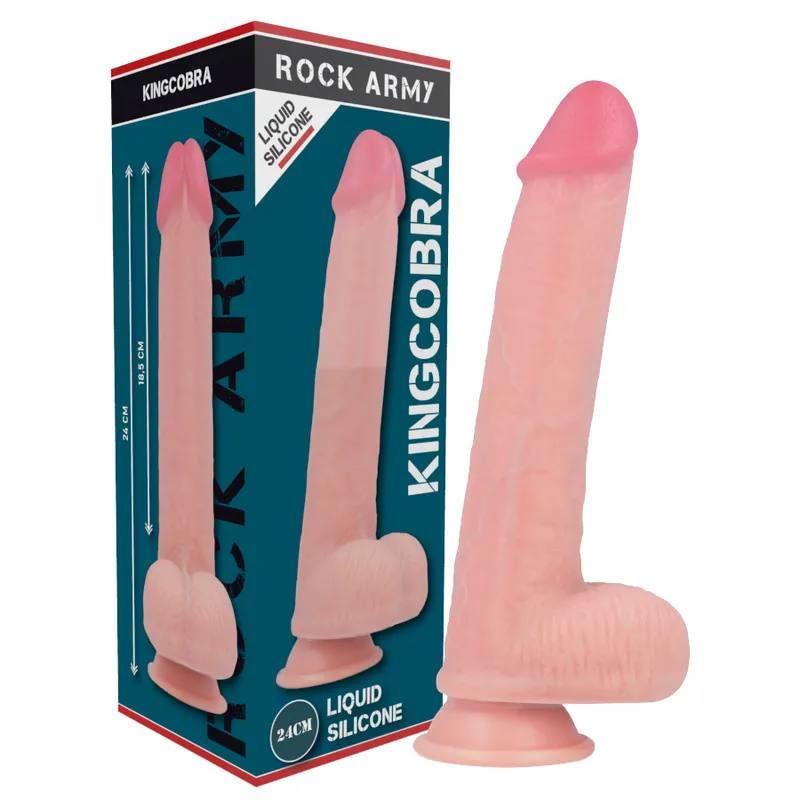 Rockarmy Harness + Liquid Silicone Premium Kingcobra Realistic 24cm - Pripínací Penis 9