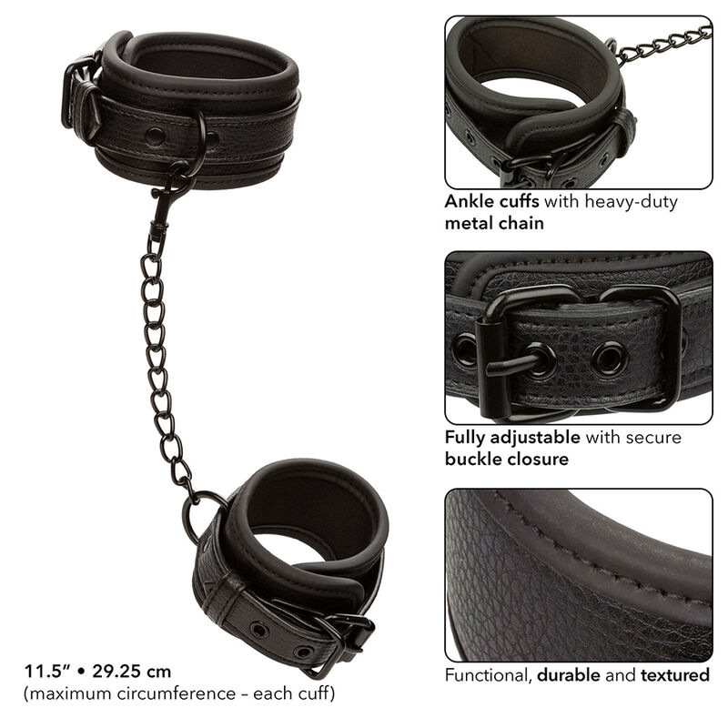 Calexotics - nocturnal ankle cuffs leather adjustable black 3
