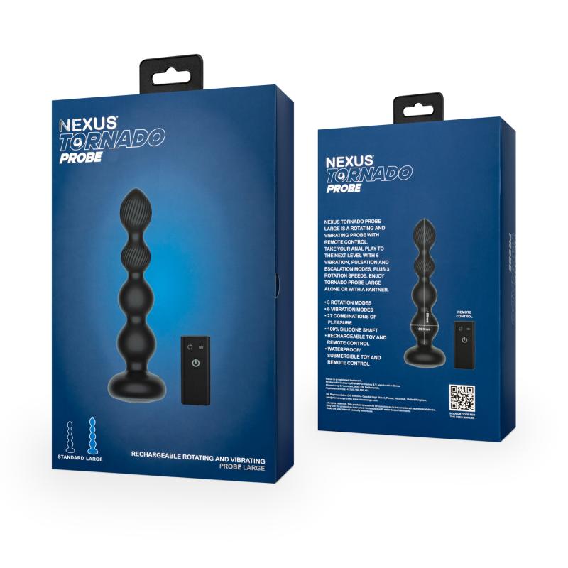 Nexus - TORNADO Rotating Beaded Probe Large - Black 2