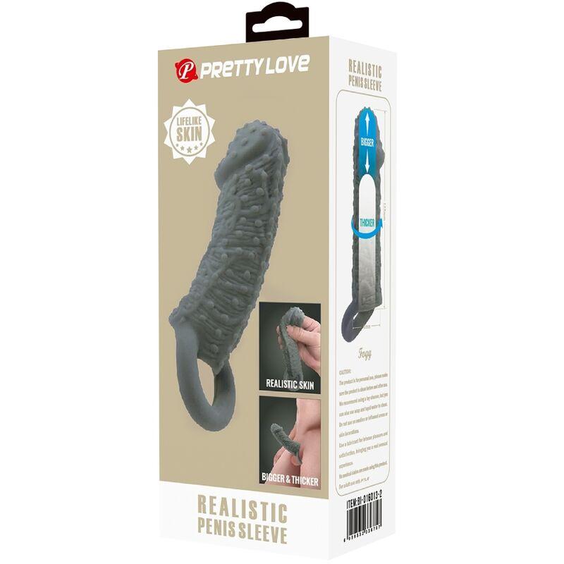 Pretty love - realistic penis enlarger and delay sleeve model 2 grey 7