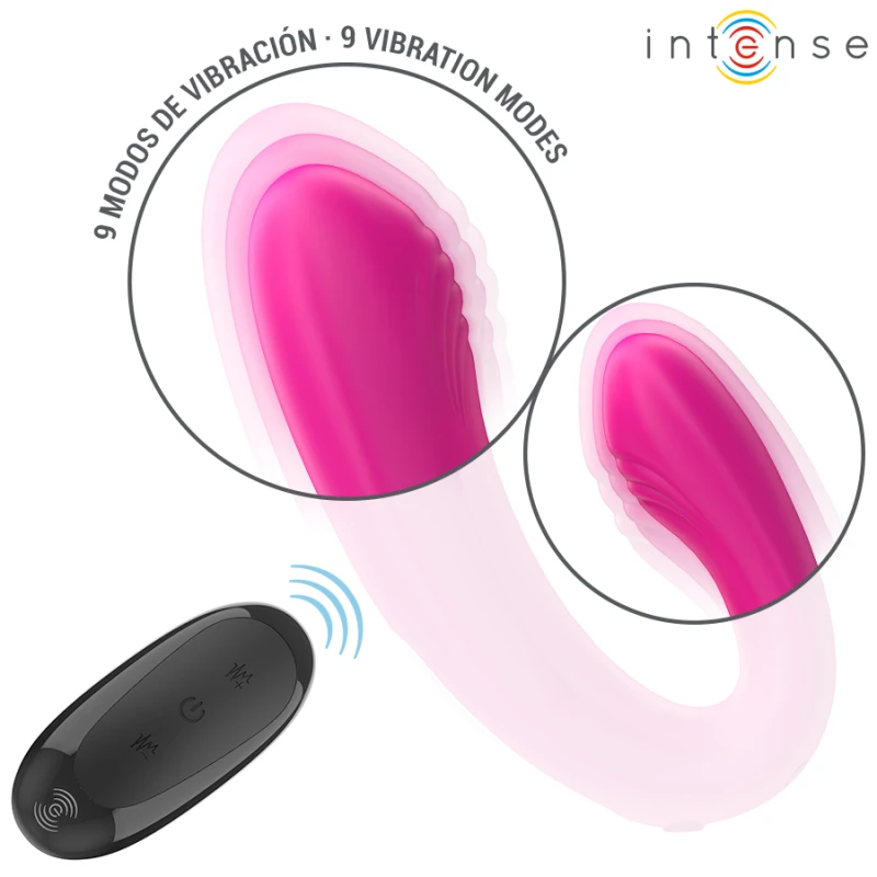 Intense - janet dual u-shaped stimulator and vibrator with remote control pink 4