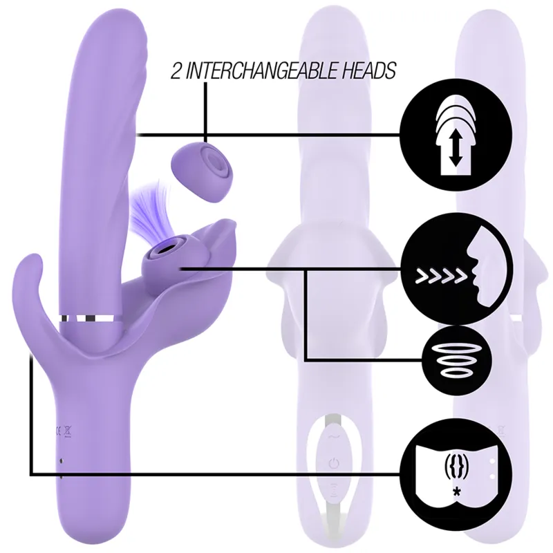 Intense - Billie Multifunction Rechargeable Vibrator Suction & Pulsing Purple 1