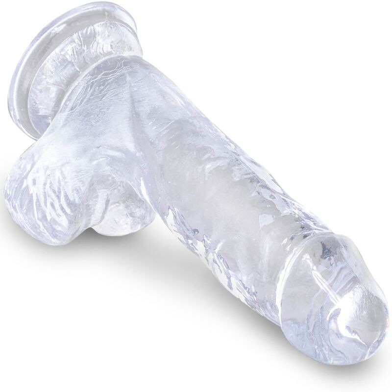King cock - clear realistic penis with balls 10.1 cm transparent 2