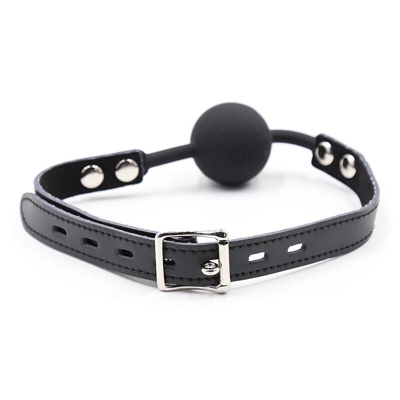 Ohmama Fetish Silicone Ball Gag With Leather Belt