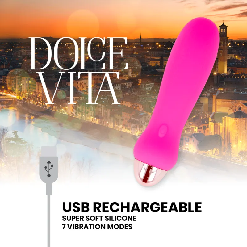 Dolce Vita Rechargeable Vibrator Five Pink 10 Speeds