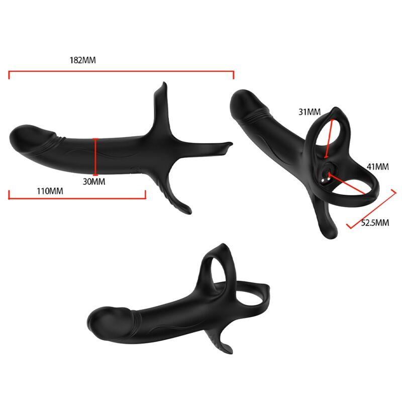 Armony - Dildo With Ring & Vibrator Black 7