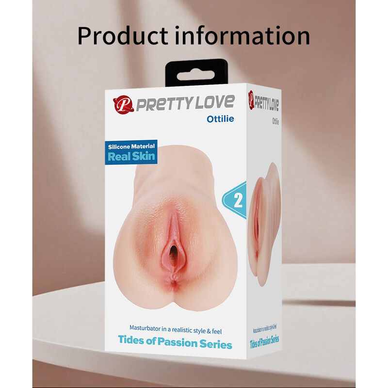 Pretty love - ottilie realistic silicone vagina masturbator, compact, natural 14