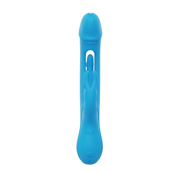 Honeyplaybox - Trilux Kinky Finger Rabbit Vibrator With Anal Beads Blue