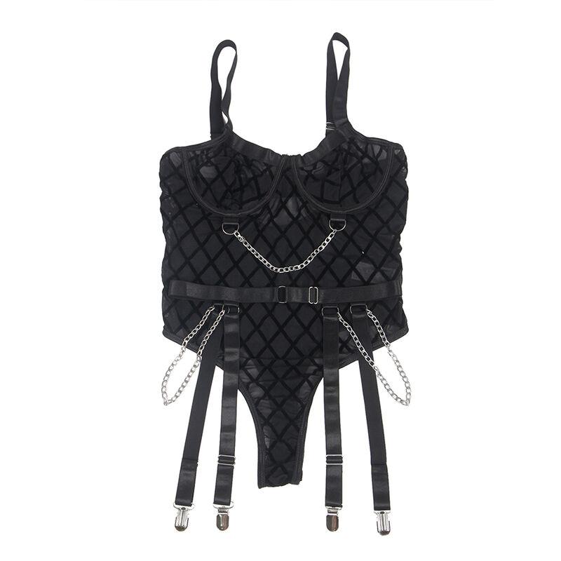 Subblime - 9542277 body with chains + garter belt black l/xl 4