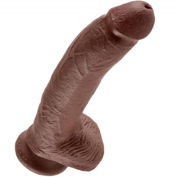 King Cock 9&Quot; Cock Brown With Balls 22.9 Cm