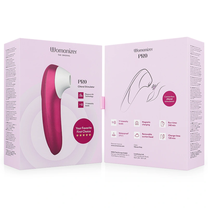 Womanizer - pro vibrant clitoral stimulator pink 6