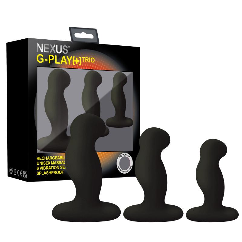 Nexus - G-Play Trio Plus Unisex Vibrator Pack S/M/L Black 2
