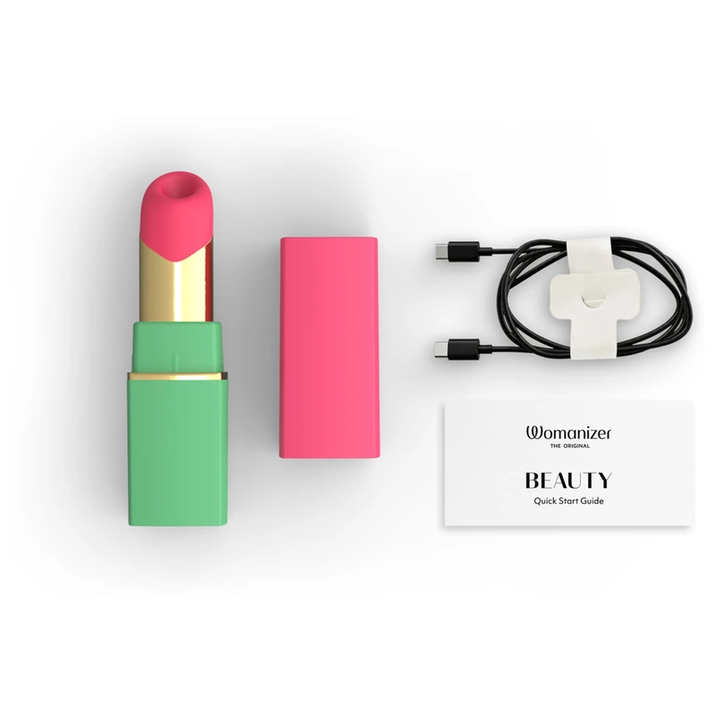Womanizer - beauty suction clitoral stimulator 6 intensity levels green and pink 7